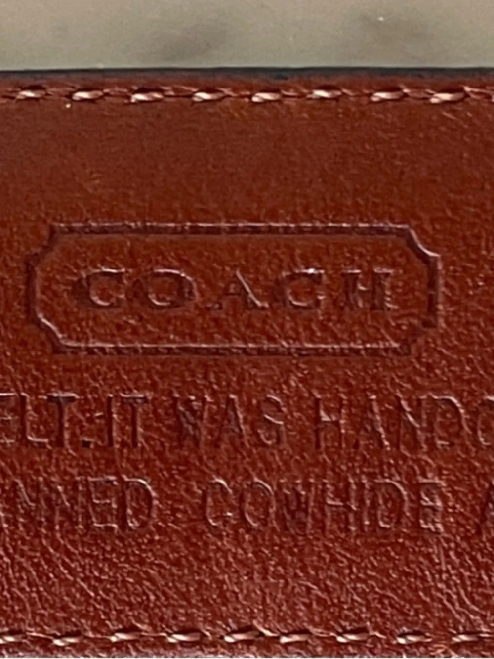 COACH Black Leather Belt 7600 with Brass Buckle Unisex 36